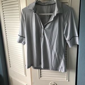 fairway greene Women White Striped Button shirt M